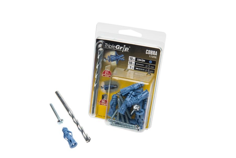 Cobra Triple Grip 5mm Blue screws included, Pack of 10