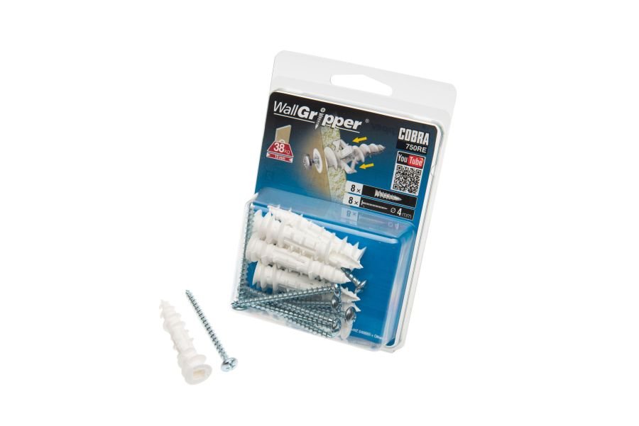 Cobra WallGripper 4mm Screws included, pack of 8