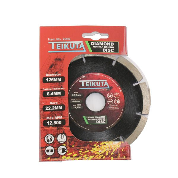 Teikuta Diamond Mortar Raking Disc 125 X 7 X 6.4 X 22.2MM