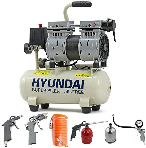 Hyundai HY5508 8 Litre Oil Free Direct Drive Air Compressor +5 Pcs accessories Kit