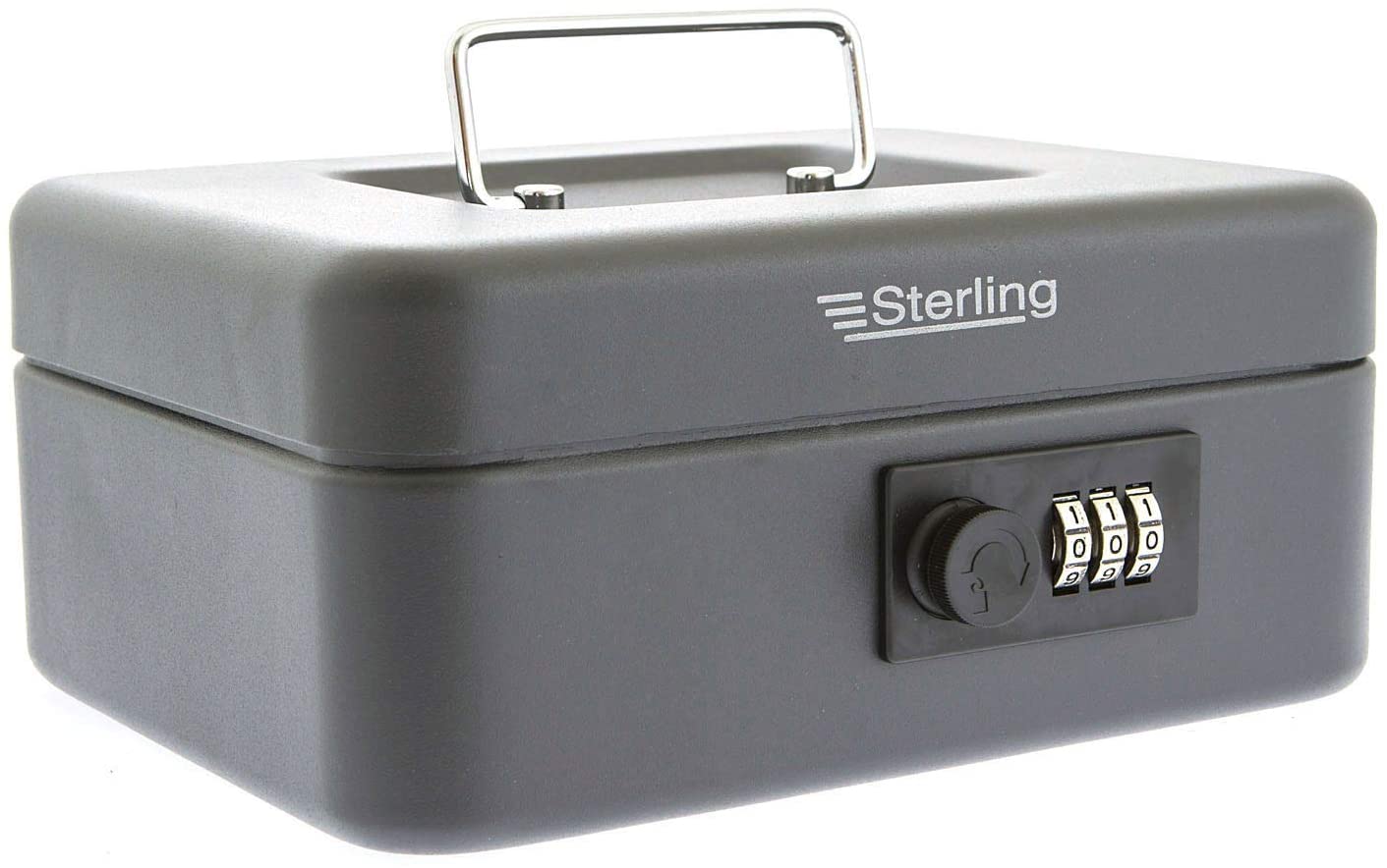 Sterling CB02CBK Black Combination Cash Box, 8"