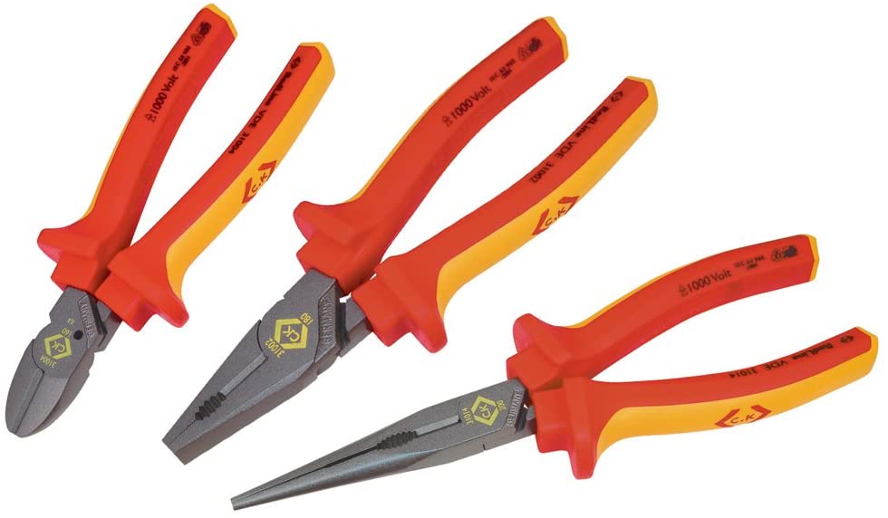 C.K T3805 VDE Pliers and Cutter, insulated plier set, Set of 3 Pieces