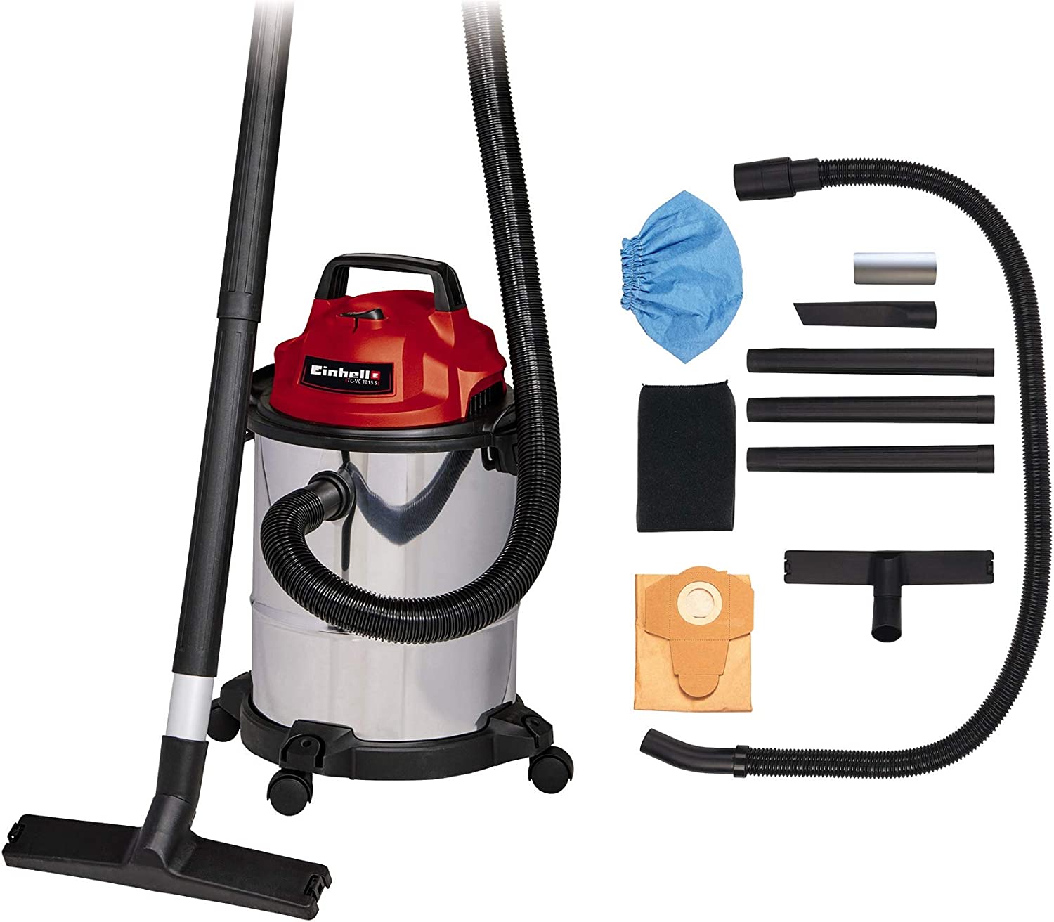 Einhell TC-VC 1815 electric 15L Stainless Steel Wet/Dry Vacuum Cleaner, 230V