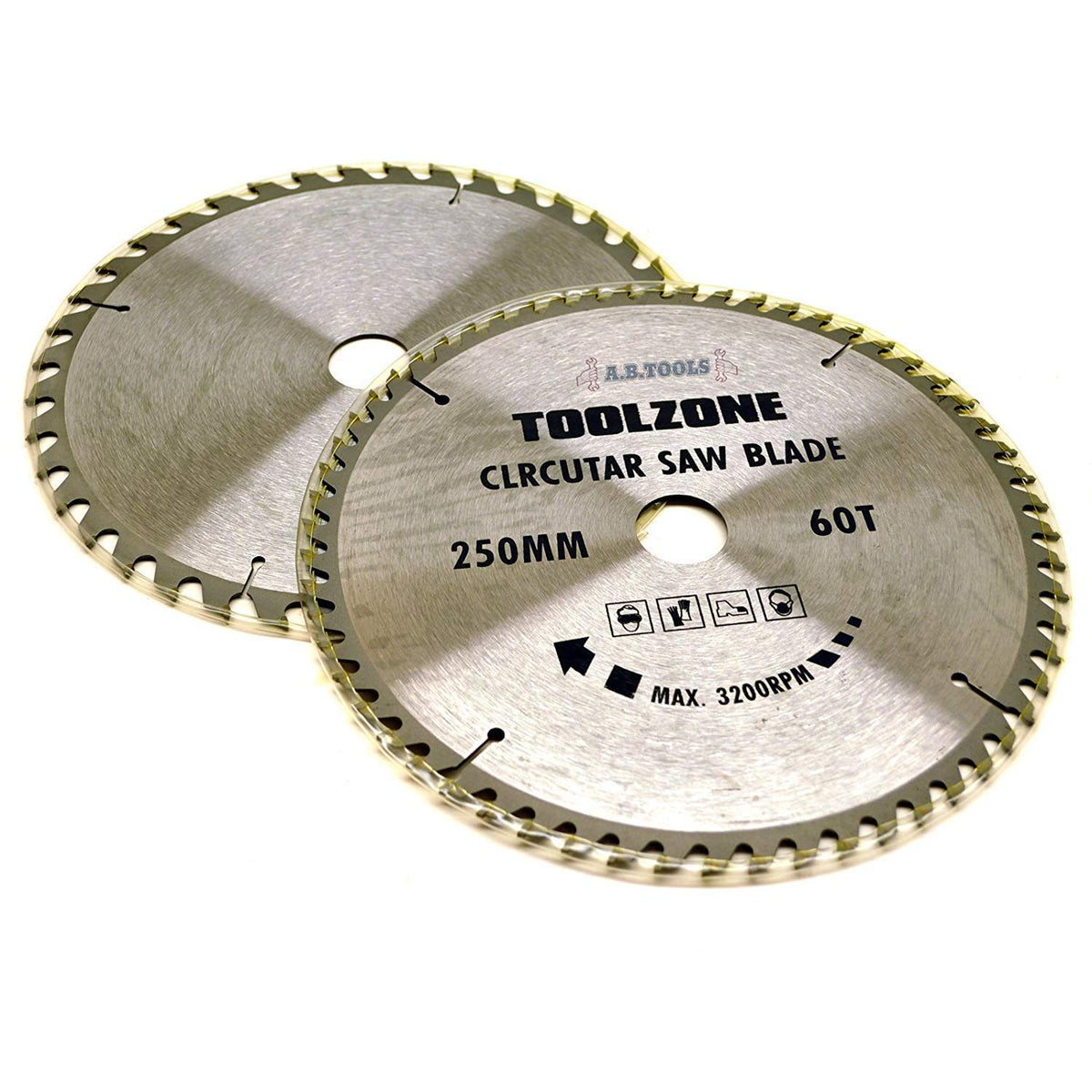 2pc 250mm TCT Circular Saw Blades 40 & 60 Teeth with Adapter O Rings