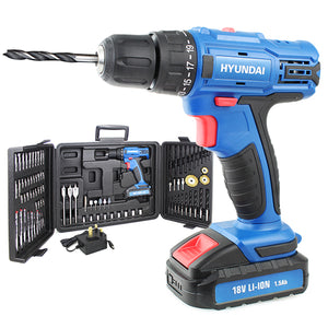 Hyundai--HY2175-18v-1.5AH-Li-Ion-Cordless-Drill-with-89-Piece-Drill-Accessory-Kit