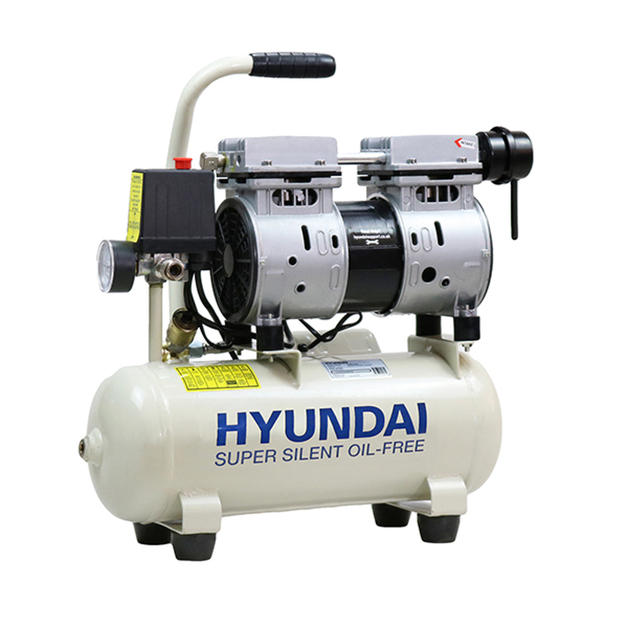 Hyundai-HY5508-8-Litre-Oil-Free-Direct-Drive-Air-Compressor---4CFM/118psi,-Silenced-0.75hp