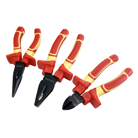 Toolzone PL144 3 pieces insulated VDE Professional Electrician VDE Pliers Set