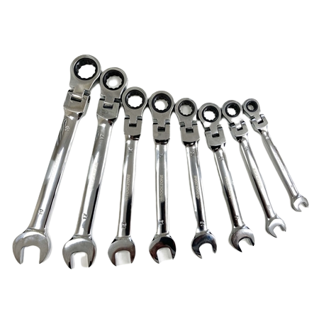Toolzone SP128 8 Piece Flexible Head Ratchet Wrench Set In Case