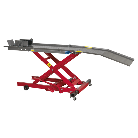Sealey MC365 365kg Motorcycle Hydraulic Operation Lift Table - Table size 2215x 480mm