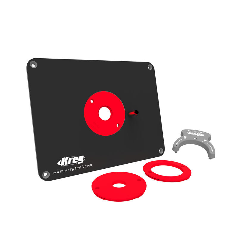 KREG® Precision Router Table Insert Plate w/ Level-Loc Rings (predrill ...