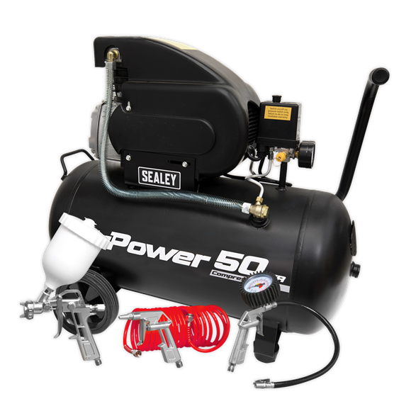 sealey_sac5020apk_compressor_50l_direct_drive_2hp_with_4pc_air_accessory_kit