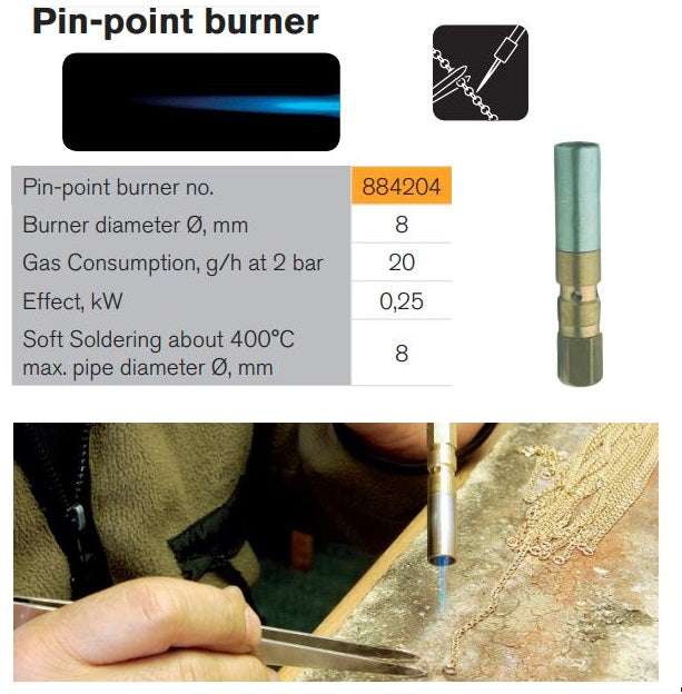 Sievert 8mm pin burner for soft soldering and brazing - 884204
