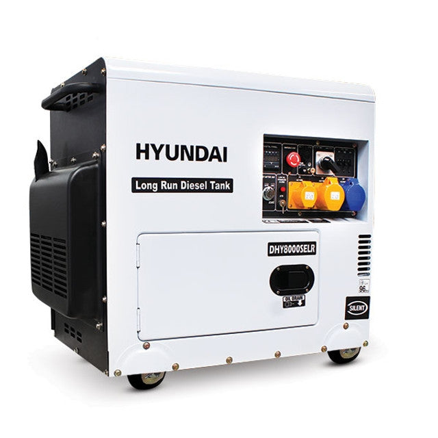 Hyundai DHY8000SELR Single Phase Diesel Generator, 6kW / 7.5 kVA Long Run Standby