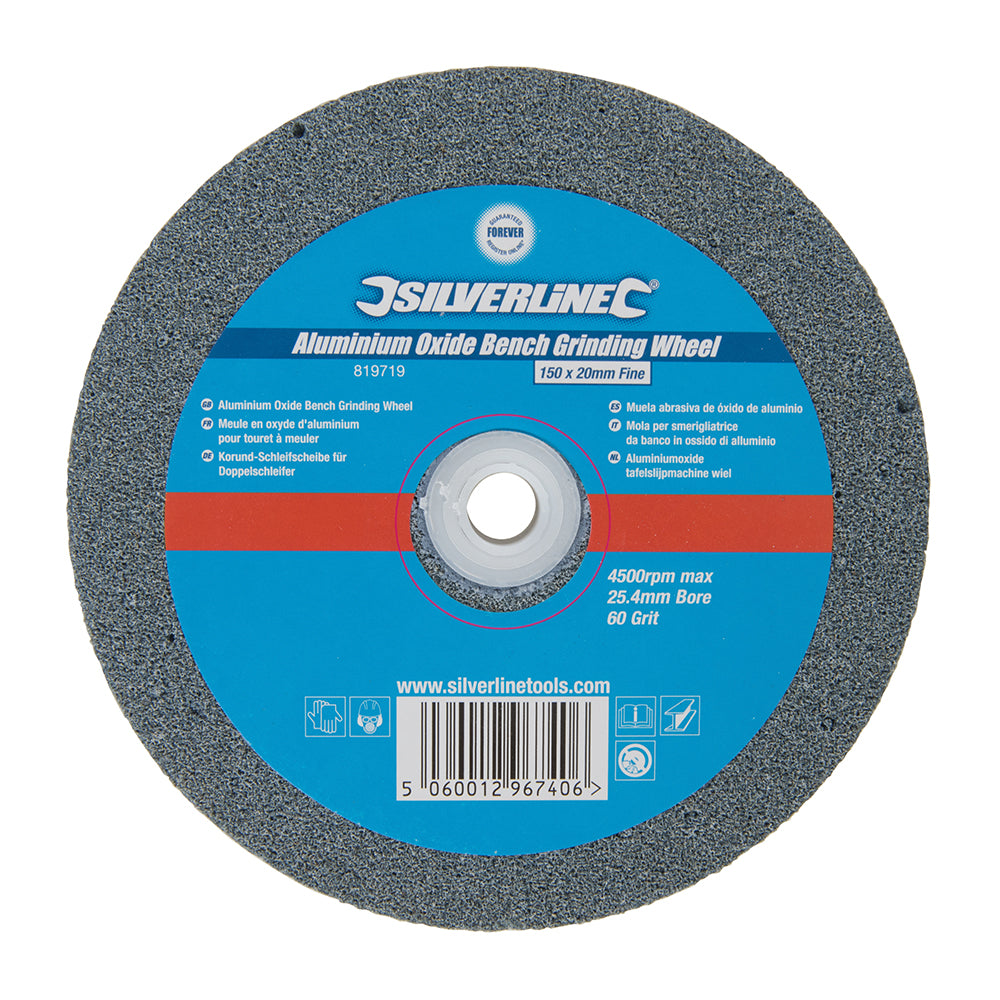 silverline_819719_aluminium_oxide_bench_grinding_wheel_150_x_20mm_fine