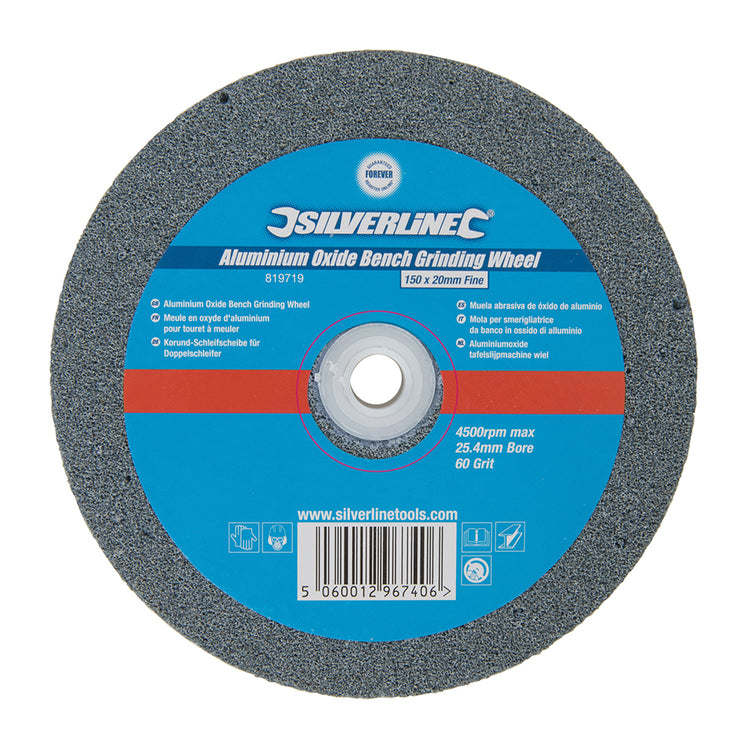 silverline_819719_aluminium_oxide_bench_grinding_wheel_150_x_20mm_fine
