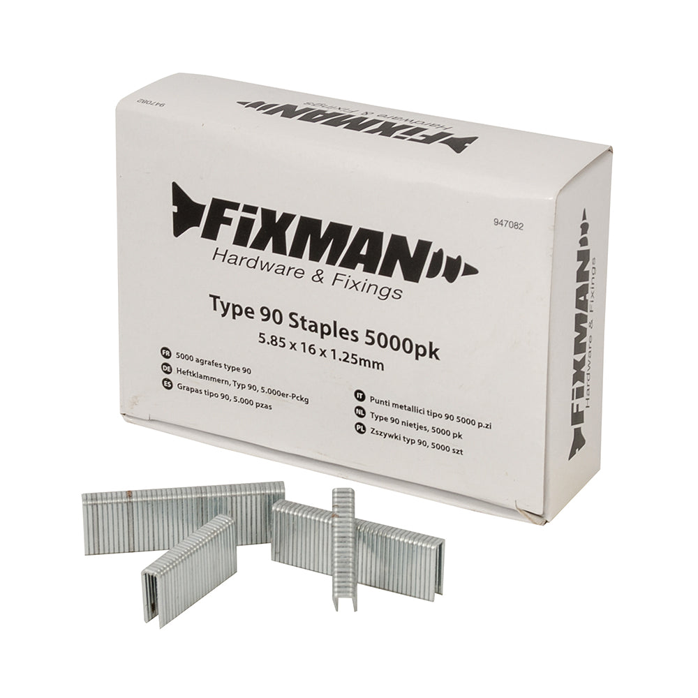 Fixman 947082 Type 90 Staples 5000pk 5.80 x 16 x 1.25mm