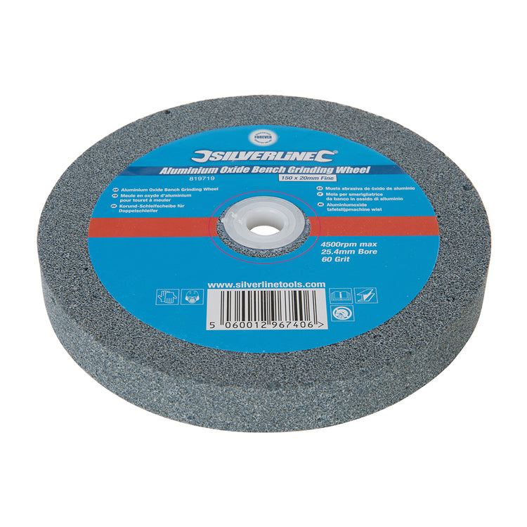 silverline_819719_aluminium_oxide_bench_grinding_wheel_150_x_20mm_fine