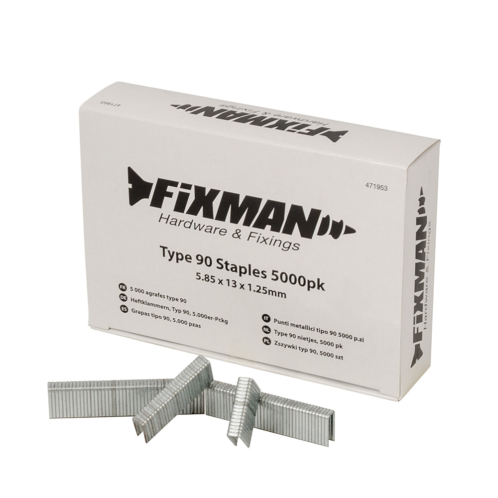 Fixman 471953 Type 90 Staples 5000pk 5.80 x 13 x 1.25mm