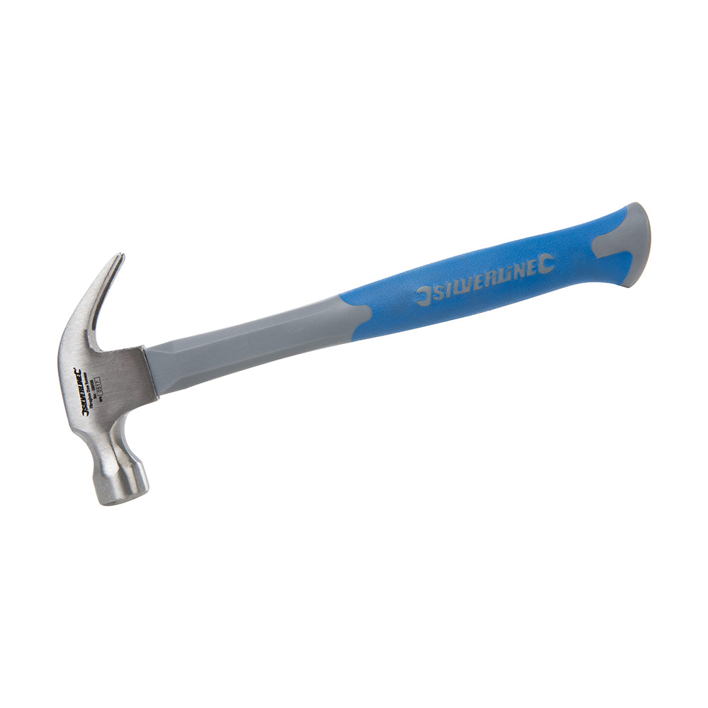 Silverline 8oz Claw Hammer Fibreglass Rubber Grip Handel Hardened Steel Head