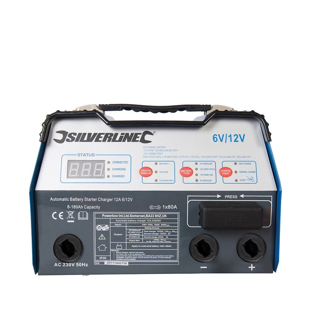 silverline_549095_automatic_battery_starter_charger_12a_6_12v_8_180ah_capacity_uk