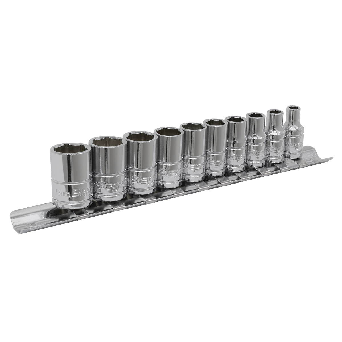 Sealey-Siegen-Socket-Set-10pc-1/4"Sq-Drive-6pt-Wall-Drive-Metric-S0497