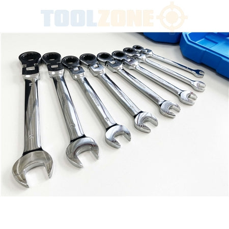 Toolzone-Toolzone-8-Piece-Flexible-Head-Ratchet-Wrench-Set-(In-Case)-KDPSP128
