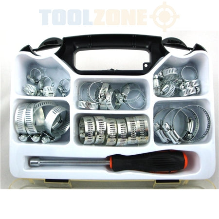 Toolzone-Toolzone-8-44-mm-Stainless-Steel-Hose-Clamps-Clips---Silver-(35-Piece)-KDPHW039