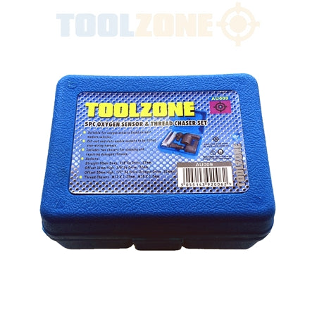 Toolzone Automotive 5 Piece Oxygen Sensor Sockets & Thread Chaser Set