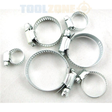 Toolzone 8-44 mm Stainless Steel Hose Clamps Clips - Silver (35-Piece)